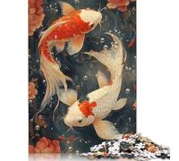 Rompecabezas de Pintura de pez koi Yin Yang, desafiante y Estimulante, 100% cartón Reciclado, Ideal para Adultos y niños, 1000 Piezas (75 x 50 cm)