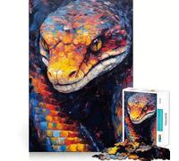 Rompecabezas de Pintura de Serpiente con Paleta de 1000 Piezas para Adolescentes, Ideal para estimular la Memoria y Crear Momentos de Tranquilidad Corte Suave y Elegante Regalo Elegante (38x52cm)