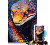 Rompecabezas de Pintura de Serpiente con Paleta para Adultos, 1000 Piezas, fortalece la Memoria, vínculo Familiar, Borde Limpio, Regalo de cumpleaños (38x26cm)