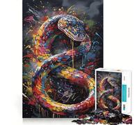 Rompecabezas de Pintura de Serpientes para Adultos, 1000 Piezas, fortalecen la Memoria, alivian la ansiedad, Bordes Suaves, cálida Sorpresa (38x26cm)
