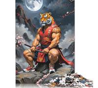 Rompecabezas de Pintura de Tigre samurái, 100% cartón Reciclado, de Primera Calidad, para Adultos y niños, 1000 Piezas (26 x 38 cm)