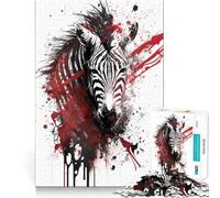 Rompecabezas de Pintura de Tinta de Cebra de 1000 Piezas Ejercicio Mental Divertido Piezas de Ajuste preciso Una Forma entretenida de Pasar el Tiempo Libre (38x52cm)