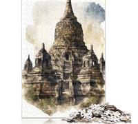 Rompecabezas de Pintura del Templo de Borobudur, 100% cartón Reciclado, de Primera Calidad, para Adultos y niños, 1000 Piezas (75 x 50 cm)