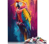 Rompecabezas de Pintura Floral de Loro, antiestrés, 100% cartón Reciclado, Adultos y niños, 1000 Piezas (75 x 50 cm)