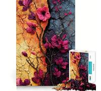 Rompecabezas de Pintura Floral Texturizada con Fondos Contrastantes para Adultos, 1000 Piezas Think Smart Toy Home Disfrute de un Corte preciso Decoración de Pared 38x52cm