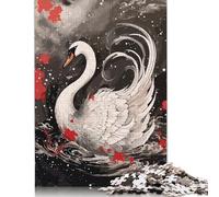 Rompecabezas de Pintura Japonesa de Cisne, de Primera Calidad, 100% Papel Reciclado, Rectangular, para niños y niñas, 1000 Piezas (26 x 38 cm)