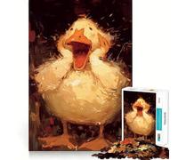 Rompecabezas de Pintura Patito Sorprendido de 1000 Piezas para Adultos Juguete Que desafía la Mente Momento de Paz Arte de Corte nítido Coleccionable 38x26cm