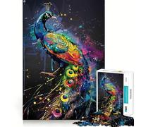 Rompecabezas de Pintura Pop Art de Pavo Real para Adultos, 1000 Piezas, Juguete de lógica, diversión Relajante, Bordes Suaves, (38x52cm)