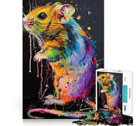 Rompecabezas de Pintura Pop Art de Rata para Adultos, 1000 Piezas, Rompecabezas Mental, pasatiempo Relajante, Montaje de imágenes, Regalo Encantador (38x26cm)