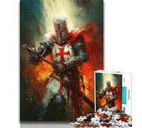 Rompecabezas de Pinturas de Caballeros Medievales, Rompecabezas de 1000 Piezas para Adultos, para Mayores de 14 años, Juego Imposible, Adultos y Adolescentes, 50x75cm