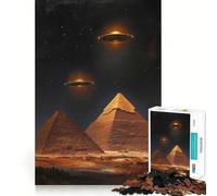 Rompecabezas de pirámides y ovnis nocturnos de 1000 Piezas para Adolescentes Juguete de Habilidad para un Momento de Tranquilidad Corte preciso Regalo increíble (38x52cm)