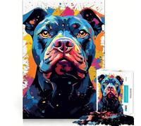 Rompecabezas de Pit Bull de 1000 Piezas para Adolescentes, Juguete para ejercitar el Cerebro, Arte Relajante para la Mente, (38x26cm)