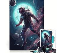 Rompecabezas de Planetas y astronautas futbolistas para Adultos, 1000 Piezas, para Mejorar la Memoria, aliviar el estrés, diseño para armar, Regalo Memorable (38x26cm)