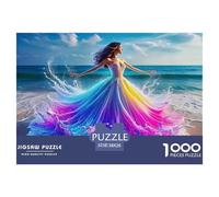 Rompecabezas de plástico de 1000 Piezas Vestido de Belleza para Adolescentes, Regalo de cumpleaños, Entrelazado, Acabado Suave, desintoxicación Digital, 38 x 26 cm/1000 Piezas