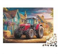 Rompecabezas de plástico de 1000pcs con diseño de Tractor Rural, Estilo aldeano Vibrante, desintoxicación Digital, Corte de precisión Premium, Alivio del estrés, atención Plena, Relajante, 70x50 cm
