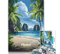 Rompecabezas de Playa de Phuket, Tailandia, 1000 Piezas para Adultos y Adolescentes, Juguete Educativo Intelectual descompresor, Gran Regalo y Juguetes, 38x26cm