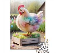 Rompecabezas de Pollito para niños, Juego de Bricolaje, Rompecabezas Rectangular de Papel, Regalo de cumpleaños para niños o niñas, 1000 Piezas (38 x 26 cm)