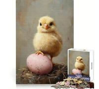 Rompecabezas de Pollito y Huevo Rosa para Adultos,1000 Piezas,para Mejorar la Memoria,Suave y fácil de Usar,Corte preciso, Navidad (50x75cm)