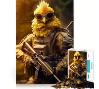 Rompecabezas de Pollo Soldado para Adolescentes, 1000 Piezas, lógica Clara, Juguete, Juego Lento, Disfruta, Corte, Sorpresa de cumpleaños (50x75cm)