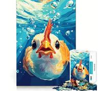 Rompecabezas de Pollo Submarino de 1000 Piezas para Adolescentes,Juego de concentración Mental,Corte de precisión,Bordes Lisos,Juego para Rellenar Calcetines navideños (38x26cm)