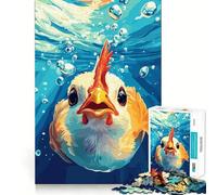Rompecabezas de Pollo Submarino de 1000 Piezas para Adultos Juego de Habilidad Mental Corte láser para un Ajuste Actividad gratificante para días lluviosos (38x52cm)