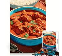 Rompecabezas de Pollo Tikka Masala con arroz para Adolescentes,1000 Piezas,destreza Mental,Relajante,Tiempo Libre,Corte Premium,cálido, (38x52cm)