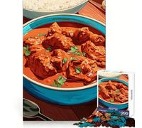 Rompecabezas de Pollo Tikka Masala con arroz para Adultos,1000 Piezas,Actividad Cerebral,recreación Tranquila,Corte preciso,Regalo de cumpleaños (38x26cm)