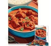 Rompecabezas de Pollo Tikka Masala con arroz para Adultos,1000 Piezas,Enfoque nítido,luz Agradable,Corte Suave, (50x75cm)