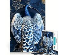 Rompecabezas de Porcelana con diseño de Pavo Real de 1000 Piezas para Adolescentes Juguete de lógica con Forma de Tren para aliviar el estrés Corte Suave Regalo Memorable (38x52cm)