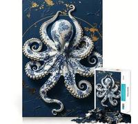 Rompecabezas de Porcelana con diseño de Pulpo Elegante para Adolescentes, 1000 Piezas, Juguete para ejercitar la Mente, diseño Relajante, Montaje, Sorpresa navideña (38x26cm)