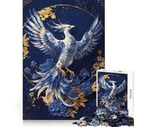 Rompecabezas de Porcelana con Forma de fénix renacido de 1000 Piezas para Adultos Rompecabezas Mental, Arte Relajante para armar, (50x75cm)
