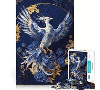 Rompecabezas de Porcelana con Forma de fénix renacido de 1000 Piezas para Adultos Rompecabezas Mental, Arte Relajante para armar, (50x75cm)