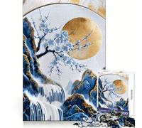 Rompecabezas de Porcelana Sakura Bloom Art de 1000 Piezas para Adolescentes, Juguete de lógica, Juego en Grupo, Corte de precisión, Regalo Original (38x52cm)