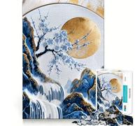 Rompecabezas de Porcelana Sakura Bloom Art de 1000 Piezas para Adolescentes, Juguete de lógica, Juego en Grupo, Corte de precisión, Regalo Original (38x52cm)