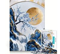 Rompecabezas de Porcelana Sakura Bloom Art de 1000 Piezas para Adolescentes, Juguete de razonamiento y Desarrollo Mental, Ideal para Relajarse (50x75cm)