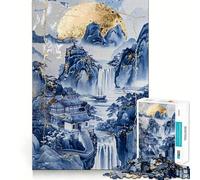 Rompecabezas de Porcelana Santuario del Atardecer de 1000 Piezas para Adolescentes Juguete de lógica, Sencillo y Divertido Bordes Suaves Regalo Elegante (38x52cm)