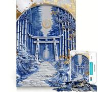 Rompecabezas de Porcelana Santuario del Bosque de 1000 Piezas para Adolescentes Juguete para ejercitar la Mente Tiempo de relajación Arte para armar Regalo de Temporada (50x75cm)