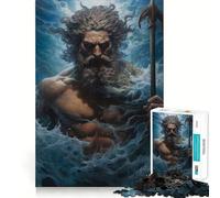 Rompecabezas de Poseidón de la mitología Griega, 1000 Piezas para Adultos, Juguete de lógica, Tiempo Libre, Bordes Lisos, Regalo de Temporada (38x52cm)
