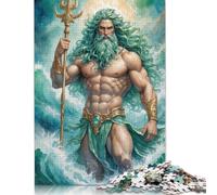 Rompecabezas de Poseidón, Dios del mar, 100% cartón Reciclado, Rectangular, para Adultos y niños, 1000 Piezas (75 x 50 cm)