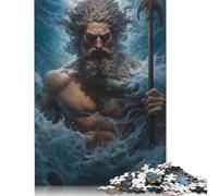 Rompecabezas de Poseidón, mitología Griega, cartón Rectangular 100% Reciclado, Ideal para Adultos y niños, 1000 Piezas (75 x 50 cm)