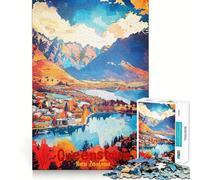 Rompecabezas de póster artístico de Queenstown para Adolescentes, 1000 Piezas, colección de Arte Recall Upgrade Calm Relax Clear Cut (50x75cm)