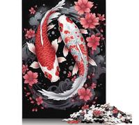 Rompecabezas de póster de Peces Vibrantes, Rompecabezas Rectangular de Papel Entrelazado preciso para niños o niñas, 1000 Piezas (26 x 38 cm)