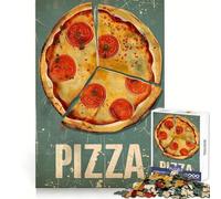 Rompecabezas de póster de Pizza Retro Vintage para Adolescentes, 1000 Piezas, Habilidad de Memoria, Tiempo Libre Agradable, Bordes nítidos, Sorpresa navideña (38x26cm)