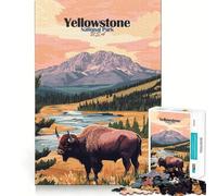 Rompecabezas de póster del Parque Nacional de Yellowstone para adultos,1000 piezas,para estimular la concentración,divertido,tamaño uniforme,piezas precisas,actividad para compartir con seres queridos