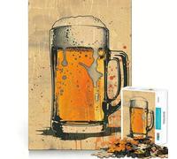 Rompecabezas de pósteres de Cerveza Vintage para Adultos,1000 Piezas,Juego de Memoria Cerebral,Corte Fino,Acabado Premium,Forma entretenida de Pasar el Tiempo Libre (38x26cm)