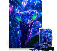 Rompecabezas de Primer Plano de Mantis Religiosa Azul, 1000 Piezas, Ejercicio Mental, pasatiempo Relajante, Corte de precisión, Navidad (38x26cm)