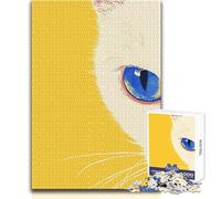 Rompecabezas de Primer Plano de Ojo de Gato de 1000 Piezas para Adolescentes, Juego de Aprendizaje de Pensamiento estratégico, Regalo Ideal para Cualquier Evento, tamaño 38x52cm