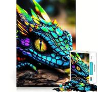 Rompecabezas de Primer Plano del dragón arcoíris para Adolescentes, 1000 Piezas, estimulación de la Memoria, Suave, Relajante, Corte Liso, Regalo Elegante (50x75cm)