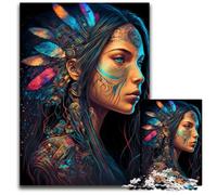 Rompecabezas de Princesas nativas Americanas para Adultos,1000 Piezas de cartón,desafiante Rompecabezas para Adolescentes,diversión para la Noche de Juegos en Familia,26x38cm (10,23x14,96 Pulgadas).