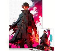 Rompecabezas de protagonista de Anime de Ojos Rojos para Adolescentes, 1000 Piezas, Juguete Inteligente para aliviar el estrés, Borde Afilado, Regalo de cumpleaños (38x26cm)